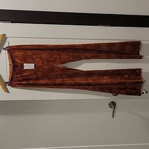 Womens stretch velour bell bottom pants Leggings